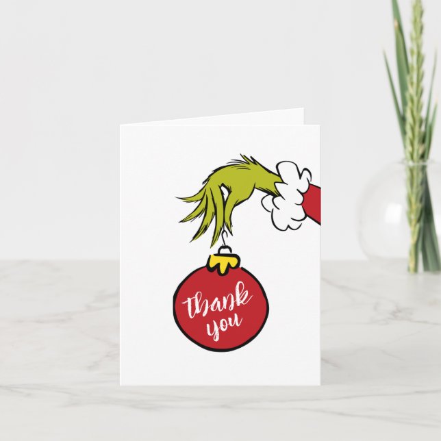 Tarjeta De Agradecimiento Dr. Seuss | Oh Boy Grinch Baby Shower Gracias (Anverso)