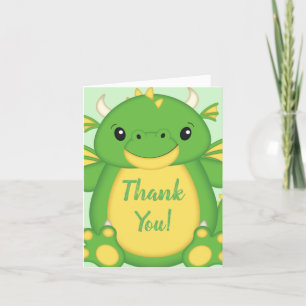 Tarjeta De Agradecimiento Dragon Baby Shower