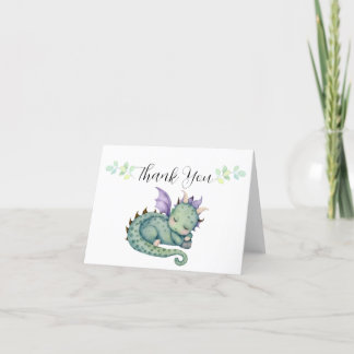 Tarjeta De Agradecimiento Dragon Baby Shower