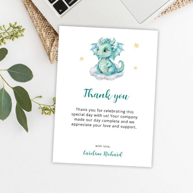 Tarjeta De Agradecimiento Dragón Bebé Adorable (Subido por el creador)