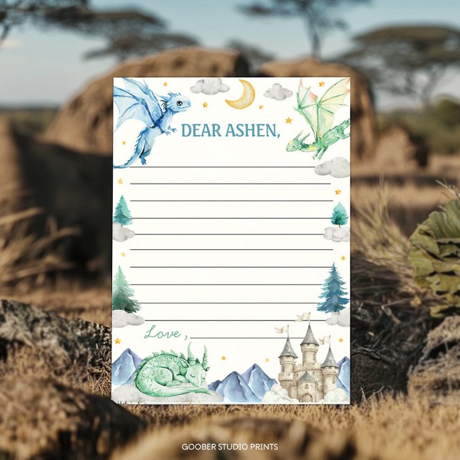 Tarjeta De Agradecimiento Dragon Boy Birthday Time Capsule Note Message Card (Subido por el creador)