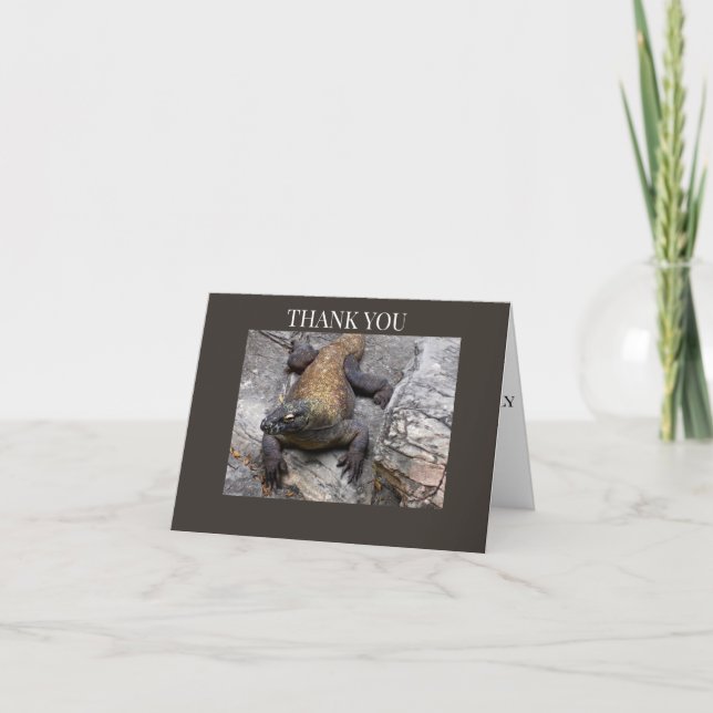 Tarjeta De Agradecimiento Dragón de Komodo rocoso  (Anverso)
