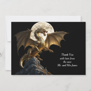 Tarjeta De Agradecimiento Dragón Fiero Alzándose