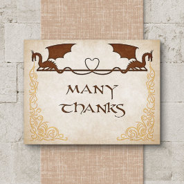 Tarjeta De Agradecimiento Dragón Gamer Fantasía