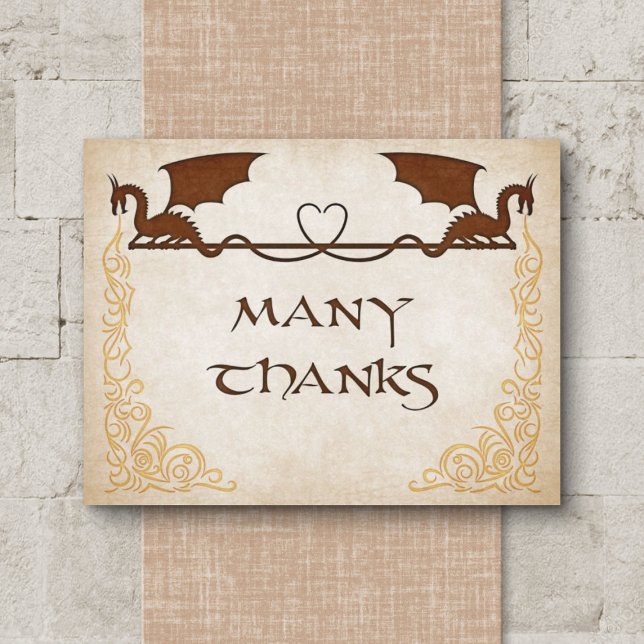 Tarjeta De Agradecimiento Dragón Gamer Fantasía (Subido por el creador)