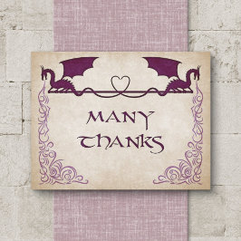 Tarjeta De Agradecimiento Dragon Gamer Fantasy