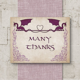 Tarjeta De Agradecimiento Dragon Gamer Fantasy