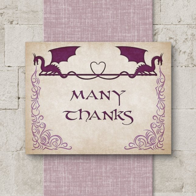 Tarjeta De Agradecimiento Dragon Gamer Fantasy (Subido por el creador)