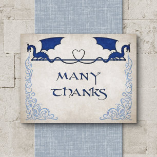 Tarjeta De Agradecimiento Dragon Gamer Fantasy