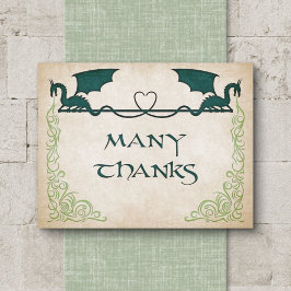 Tarjeta De Agradecimiento Dragon Gamer Fantasy