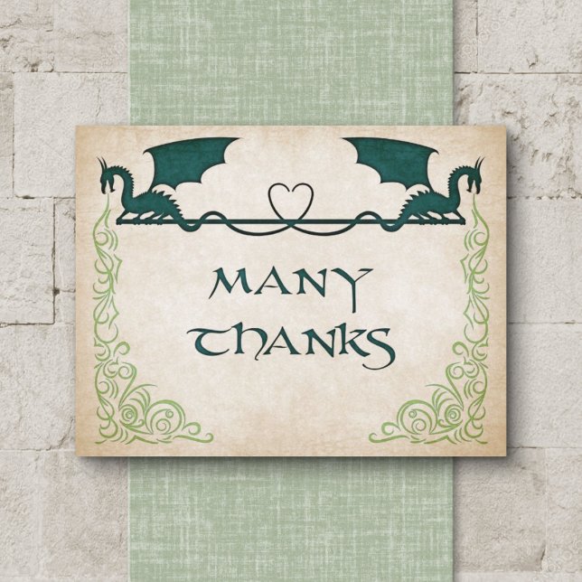 Tarjeta De Agradecimiento Dragon Gamer Fantasy (Subido por el creador)