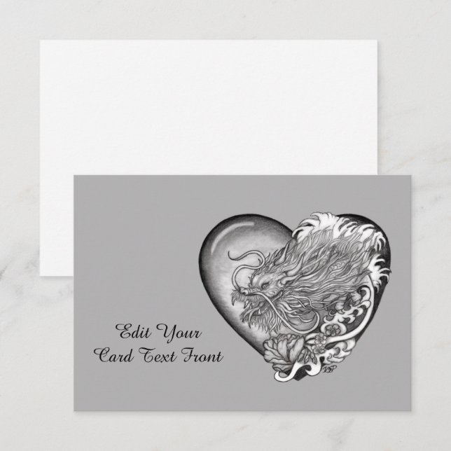 Tarjeta De Agradecimiento Dragon Heart (Anverso / Reverso)