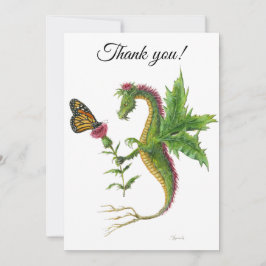 Tarjeta De Agradecimiento Dragón y monarca Butterfl del cardo - gracias