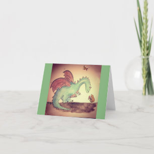 Tarjeta De Agradecimiento Dragón y topo