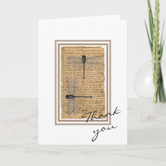 Tarjeta de agradecimiento - Dragonflies (Anverso)