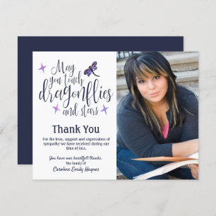 Tarjeta De Agradecimiento Dragonflies And Stars Gracias A La Compasión Funer