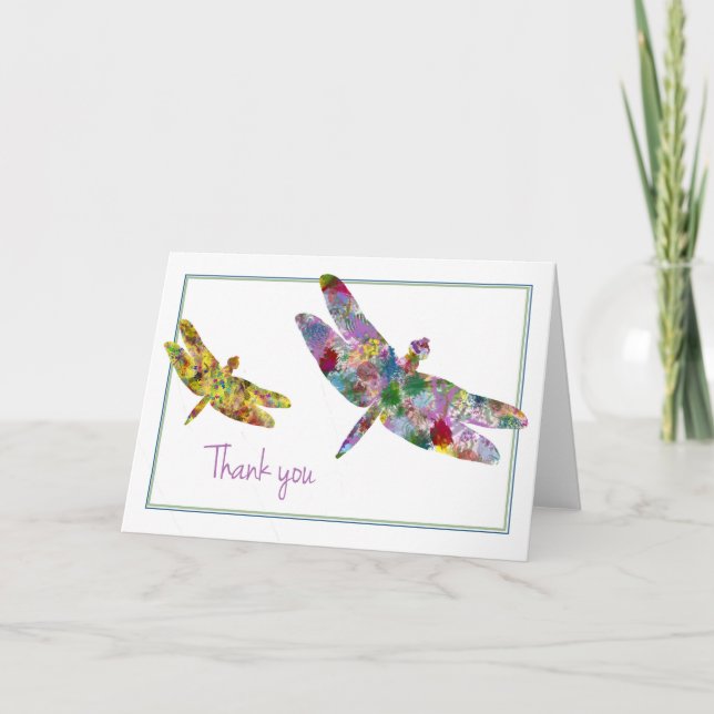 Tarjeta De Agradecimiento Dragonfly Gracias (Anverso)