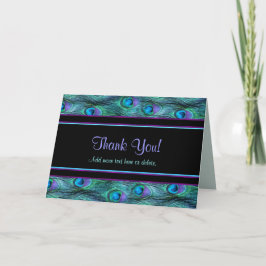 Tarjeta De Agradecimiento Drama de la pluma del pavo real - gracias