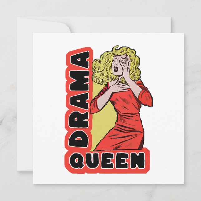 Tarjeta De Agradecimiento Drama Queen because everything excites me too much (Anverso)