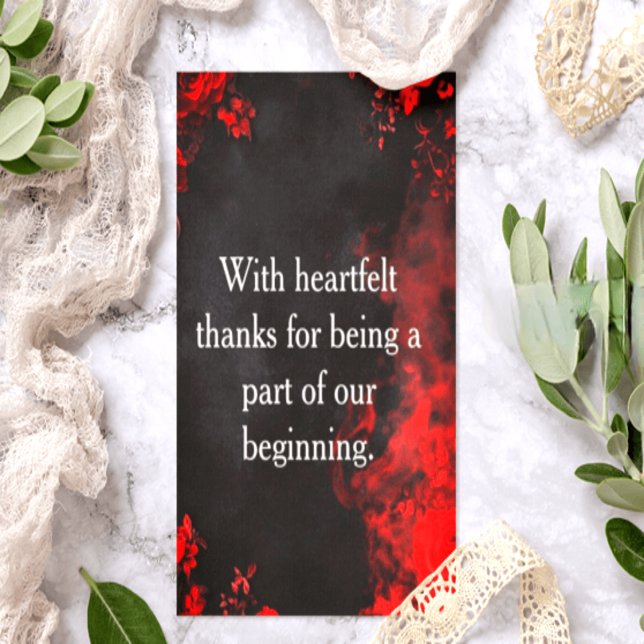Tarjeta De Agradecimiento Dramatic Black & Red Floral Wedding Thank You (Subido por el creador)