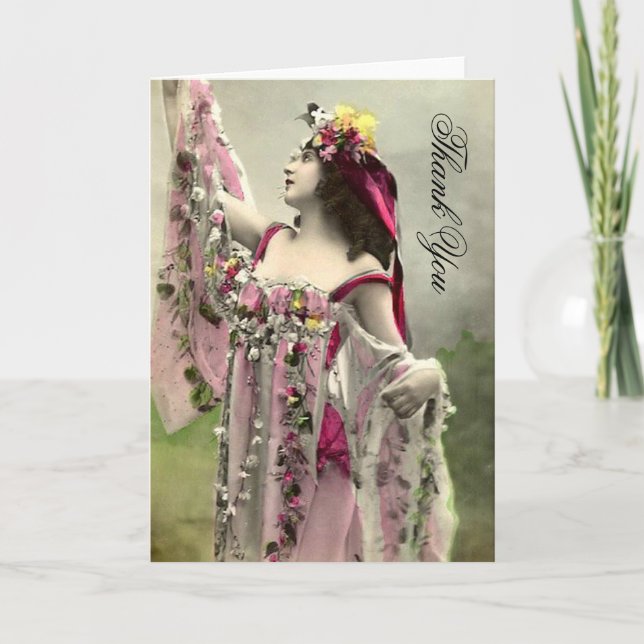 Tarjeta De Agradecimiento Dramático en las flores gracias (Anverso)