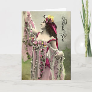 Tarjeta De Agradecimiento Dramático en las flores gracias