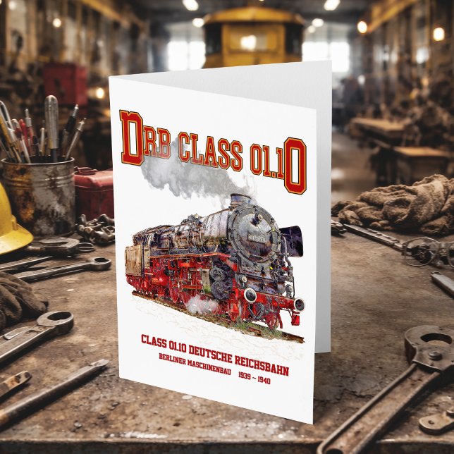 Tarjeta De Agradecimiento DRB Class 01.10 Steam Train. Deutsche Reichsbahn (DRB Class 01.10 Steam Train. Deutsche Reichsbahn. Thank You Card )