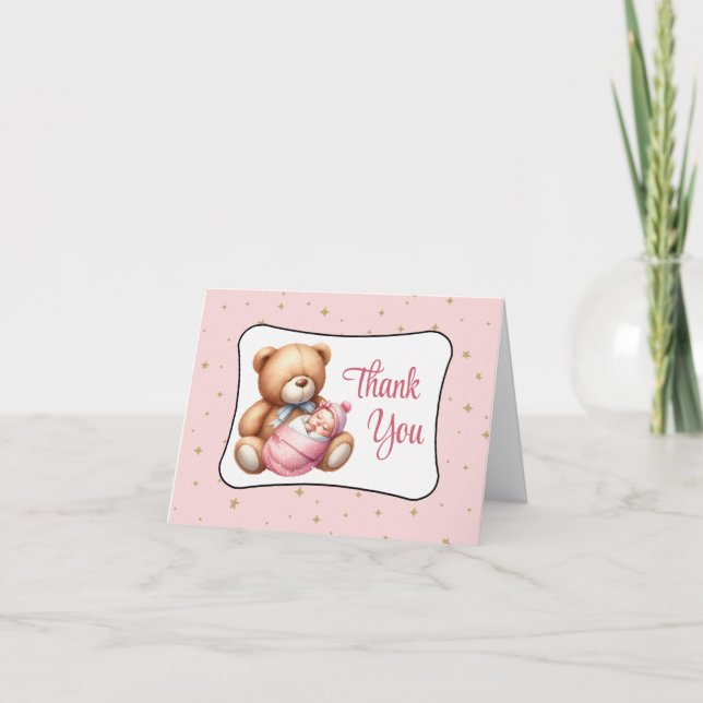 Tarjeta De Agradecimiento Dream Bear Baby Shower (Anverso)