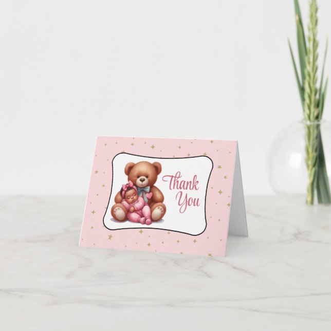 Tarjeta De Agradecimiento Dream Bear Baby Shower (Anverso)