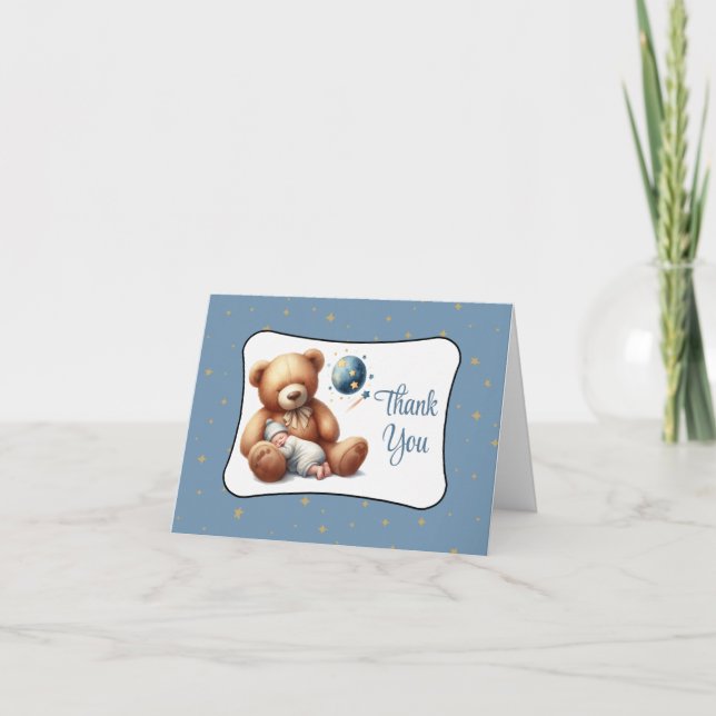 Tarjeta De Agradecimiento Dream Bear Baby Shower (Anverso)