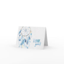 Dreamcatcher azul doblado le agradece