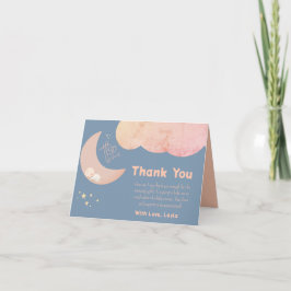 Tarjeta De Agradecimiento Dreamy Baby Over the Moon Baby Shower