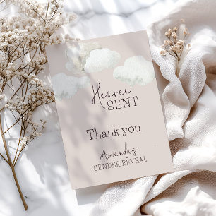 Tarjeta De Agradecimiento Dreamy Beige Neutral Heaven enviado a revelación d