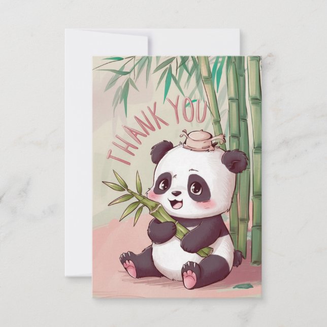 Tarjeta De Agradecimiento Dreamy Boho Panda (Anverso)