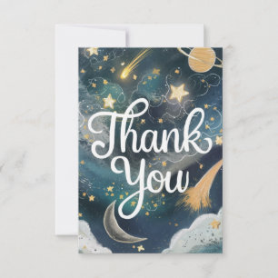 Tarjeta De Agradecimiento Dreamy Bonito Stars Celestial