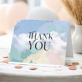 Tarjeta De Agradecimiento Dreamy Cloud Nueve Pastel Baby Shower