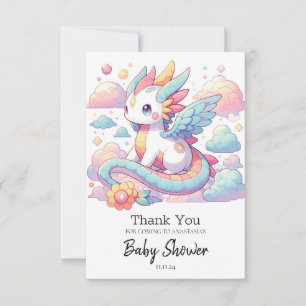 Tarjeta De Agradecimiento Dreamy Cute Dragon Baby Shower