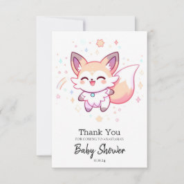 Tarjeta De Agradecimiento Dreamy Fox Baby Shower