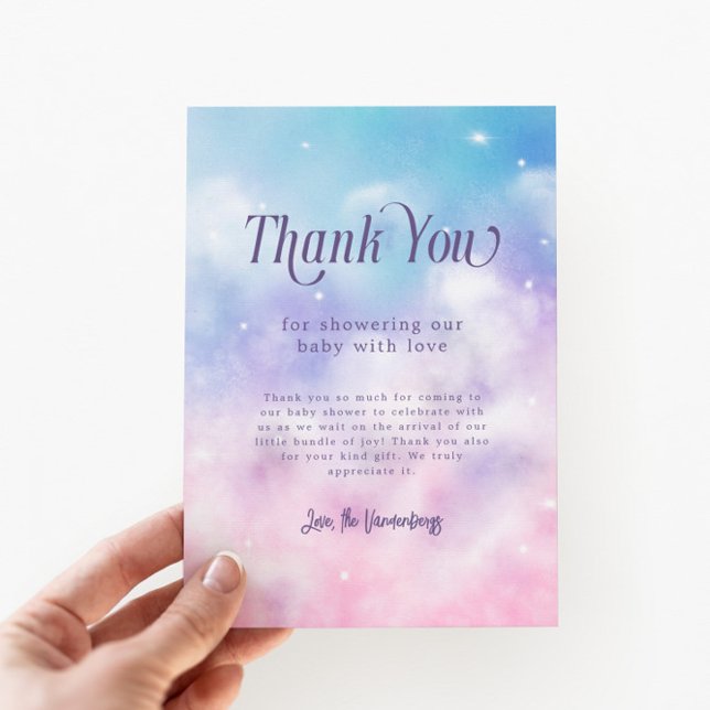Tarjeta De Agradecimiento Dreamy Heaven enviado Chica Baby Shower (Subido por el creador)