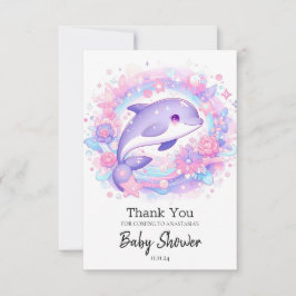 Tarjeta De Agradecimiento Dreamy Little Dolphin Baby Shower