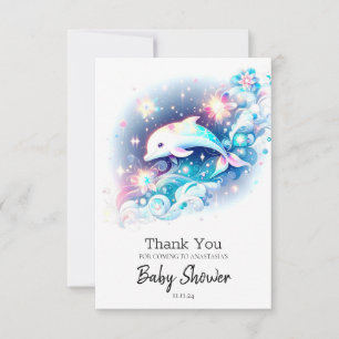 Tarjeta De Agradecimiento Dreamy Modern Dolphin Baby Shower