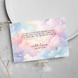 Tarjeta De Agradecimiento Dreamy Pastel Cloud Nueve Baby Shower