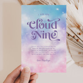 Tarjeta De Agradecimiento Dreamy Pastel Cloud Nueve Novena fiesta de cumplea