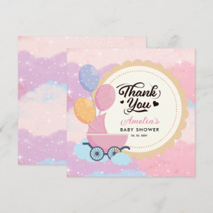 Tarjeta De Agradecimiento Dreamy Pastel Clouds Simple Baby Shower