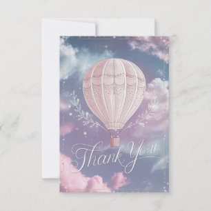 Tarjeta De Agradecimiento Dreamy Rainbow Hot Air Balloon