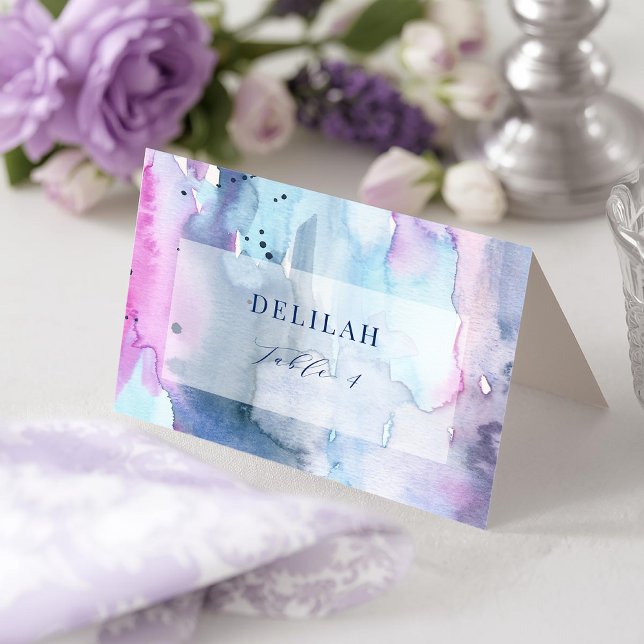 Tarjeta De Agradecimiento Dreamy Spring Bridal Shower Folded Place Cards (Subido por el creador)