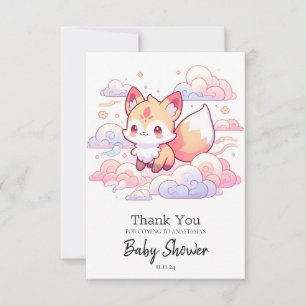 Tarjeta De Agradecimiento Dreamy Woodland Fox Baby Shower