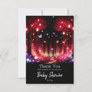Tarjeta De Agradecimiento Dreamy Woods Enchanted Forest Baby Shower