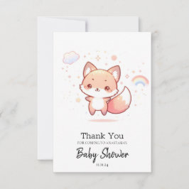 Tarjeta De Agradecimiento Dreamy Woods Fox Baby Shower