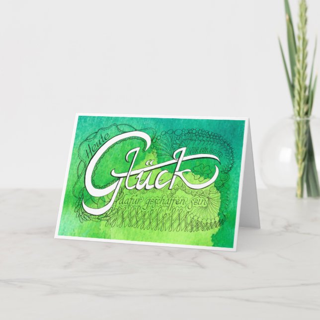 Tarjeta De Agradecimiento Dritte Regel der Gelassenheit – GLÜCK Faltkarte (Anverso)